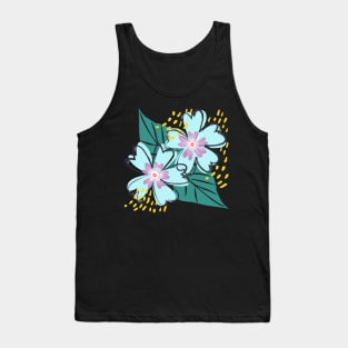 Sketched Pastel Flowers Tank Top